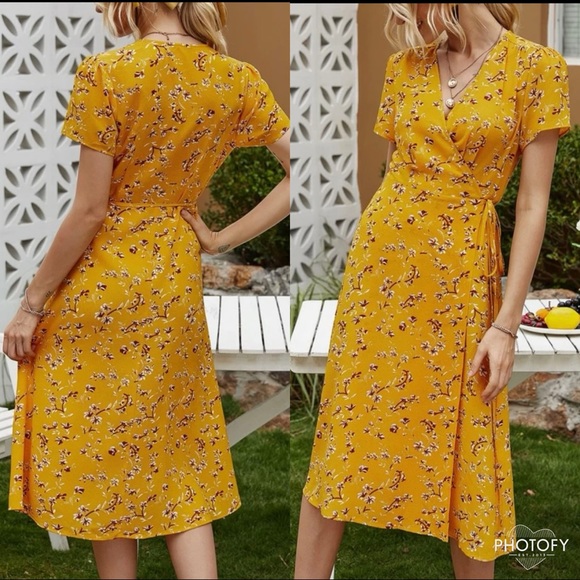 Boho Floral Print Wrap Dress - Picture 3 of 3